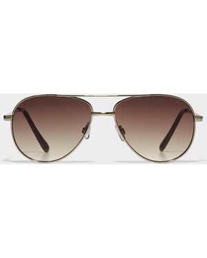 Simon's Jackie Aviator Sunglasses - Brown