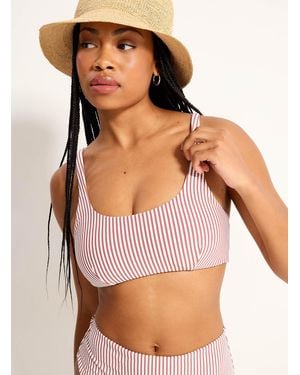 Simon's Textured Striped Bralette Top - Multicolour