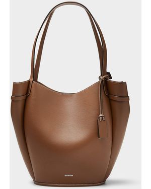 Joy Gryson Vase Rounded Lines Leather Tote Bag - Brown