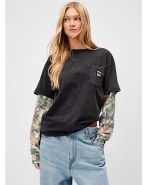 Obey Camo Sleeves Overlaid T - Black