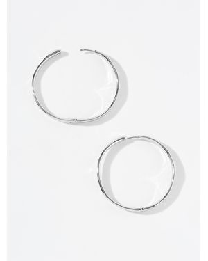 Pilgrim Large Wavy Hoops - White