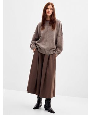 Inwear Noomi Oversized Topstitched Sweater - Brown