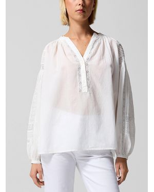 Vanessa Bruno Openwork Lace Black Blouse - White