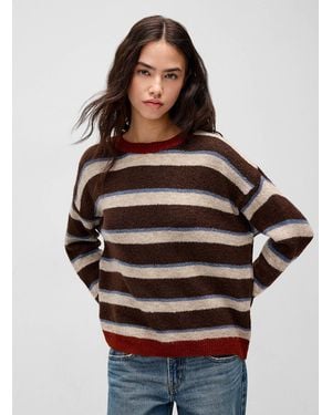 Twik Contrasting Trim Striped Boxy - Black