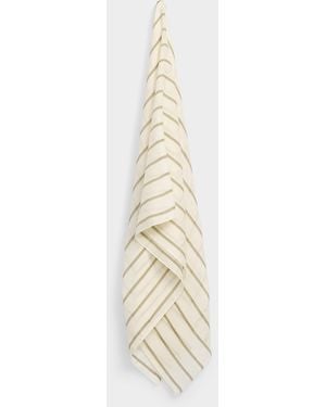Le 31 Beige Stripe Lightweight Scarf Exclusive Collection From Italy - White