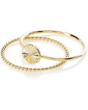 Simon's Delicate Rings Set Of 2 - White