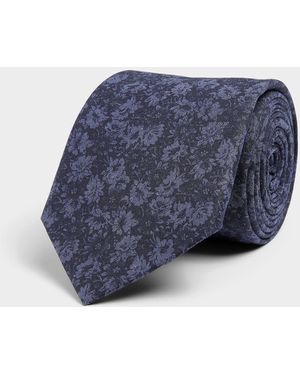 Le 31 Nocturnal Floral Tapestry Tie - Blue