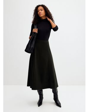 Contemporaine Coloured Denim Flared Maxi Skirt - Black