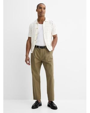 Frank And Oak Jamie Pleated Chinos Tapered Fit - Natural