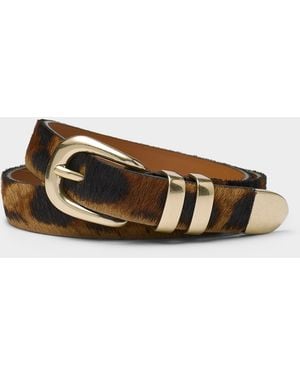 Maison Boinet Leopard Print Fur Belt - Multicolour