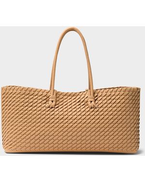 Simon's Tubular Handle Braided Baguette Bag - Natural