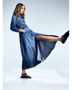 Ganni Soft Denim Maxi Dress - Blue