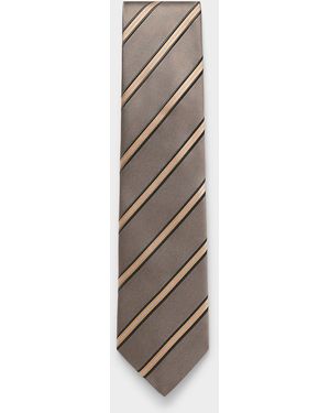 Le 31 Finely Ribbed Striped Tie Exclusive Collection From Italy - White