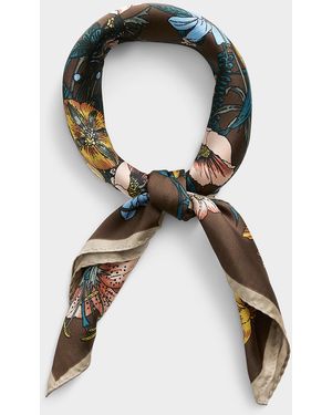 Le 31 Lush Garden Satiny Tie Scarf - Black