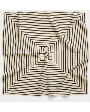 TOTEME Monogrammed Silk Scarf - White