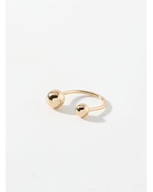 Simon's Sphere Open Ring - White