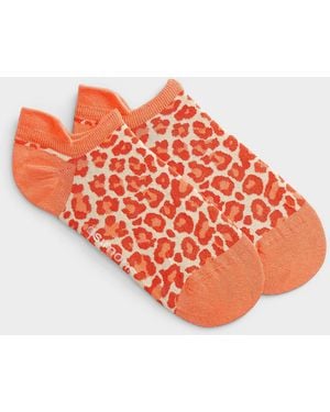 Simon's Leopard Ped Socks - Orange