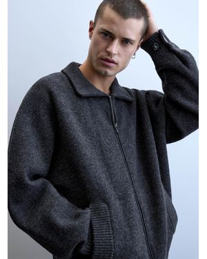 Le 31 Structured Wool Felt Cardigan Studio Capsule - Black