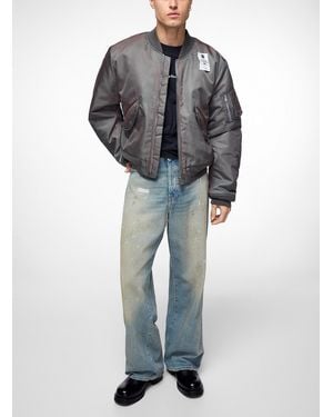 Acne Studios Holographic Reflections Padded Nylon Bomber Jacket - Grey