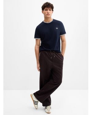Fred Perry Ribbed Trim T - Blue