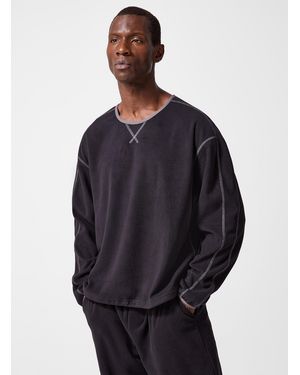 I.FIV5 Contrast Trim Polar Fleece Sweatshirt - Blue