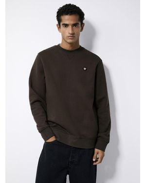 WOOD WOOD Logo Patch Sweatshirt - Black