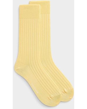 Le 31 Stretch Ribbed Dress Socks - Yellow