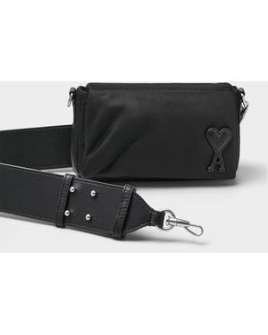 Ami Paris Marcel Small Canvas Bag - Black