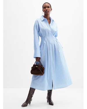 2nd Day Jamie Cinched Striped Shirtdress - Blue