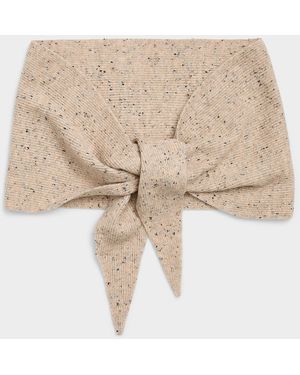 Fransa Flecked Triangular Scarf - Natural