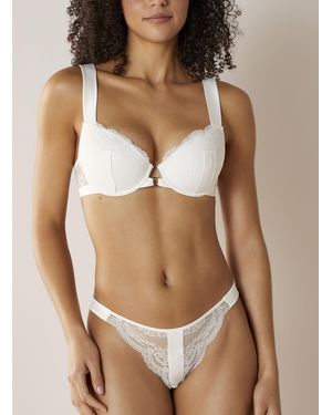 LIVY Bastille Satin And Lace Plunge Bra Bridal Collection - Brown