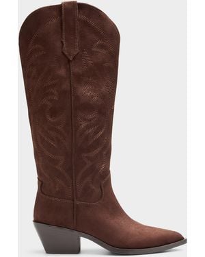 Steve Madden Decorative Topstitching Cowboy Boot - Brown