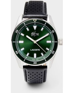 Lacoste Green Dial Leather - Grey