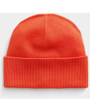 Simon's Pure Merino Wool Ribbed Tuque - Red