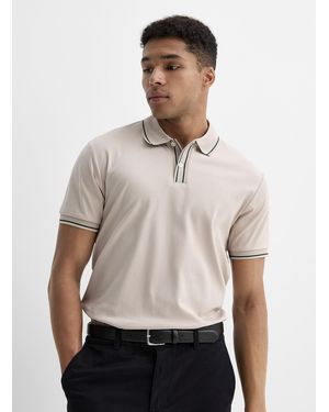 Le 31 Liquid Cotton Retro Polo - Natural