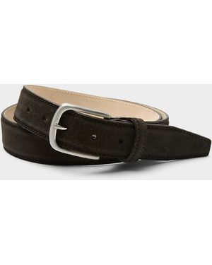 Profuomo Espresso Suede Belt - Black
