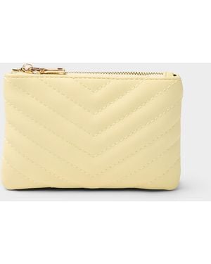 Simon's Quilted Herringbone Coin Purse - Natural