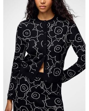 Marimekko Villi Piirto Unikko Wool Cardigan - Black
