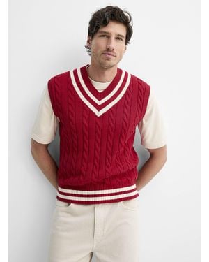 Le 31 Preppy Sweater Vest - Red