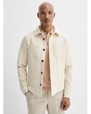 Profuomo Herringbone Jacquard Jacket - Natural
