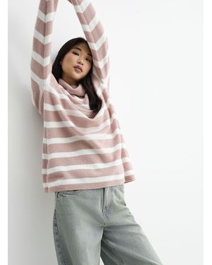 Twik Long Striped Turtleneck - Grey