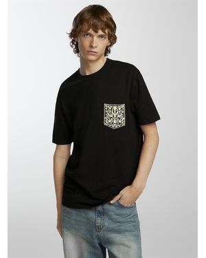 Djab Boxy Printed Pocket T - Black