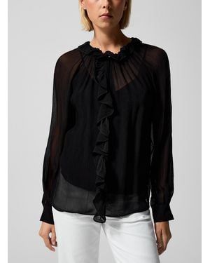 Vanessa Bruno Sheer And Textured Blouse - Black
