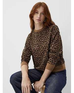 Contemporaine Lightweight Patterned Sweatshirt - Brown