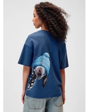 Twik Printed Washed T - Blue