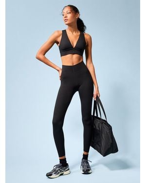 I.FIV5 Streamlined Sculpting Waist Velvety legging 27" Length - Blue