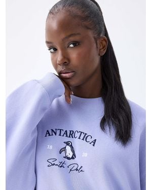 Twik Destination Oversized Fleece Sweatshirt - White