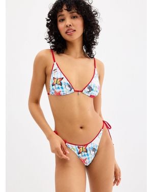 Billabong Lottie Hall Sketch And Gingham Cheeky Bottom - White