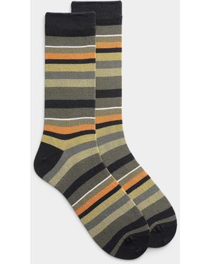 Lindbergh Striped Bamboo Viscose Dress Socks - Black