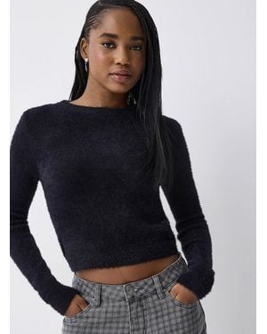 ONLY Chenille Cropped Sweater - Blue